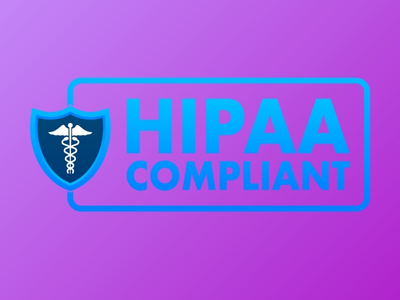 Security diagram: patient → intake → rules engine → EHR/billing with audit/logs