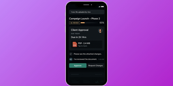Mobile approvals and workflow overview.
