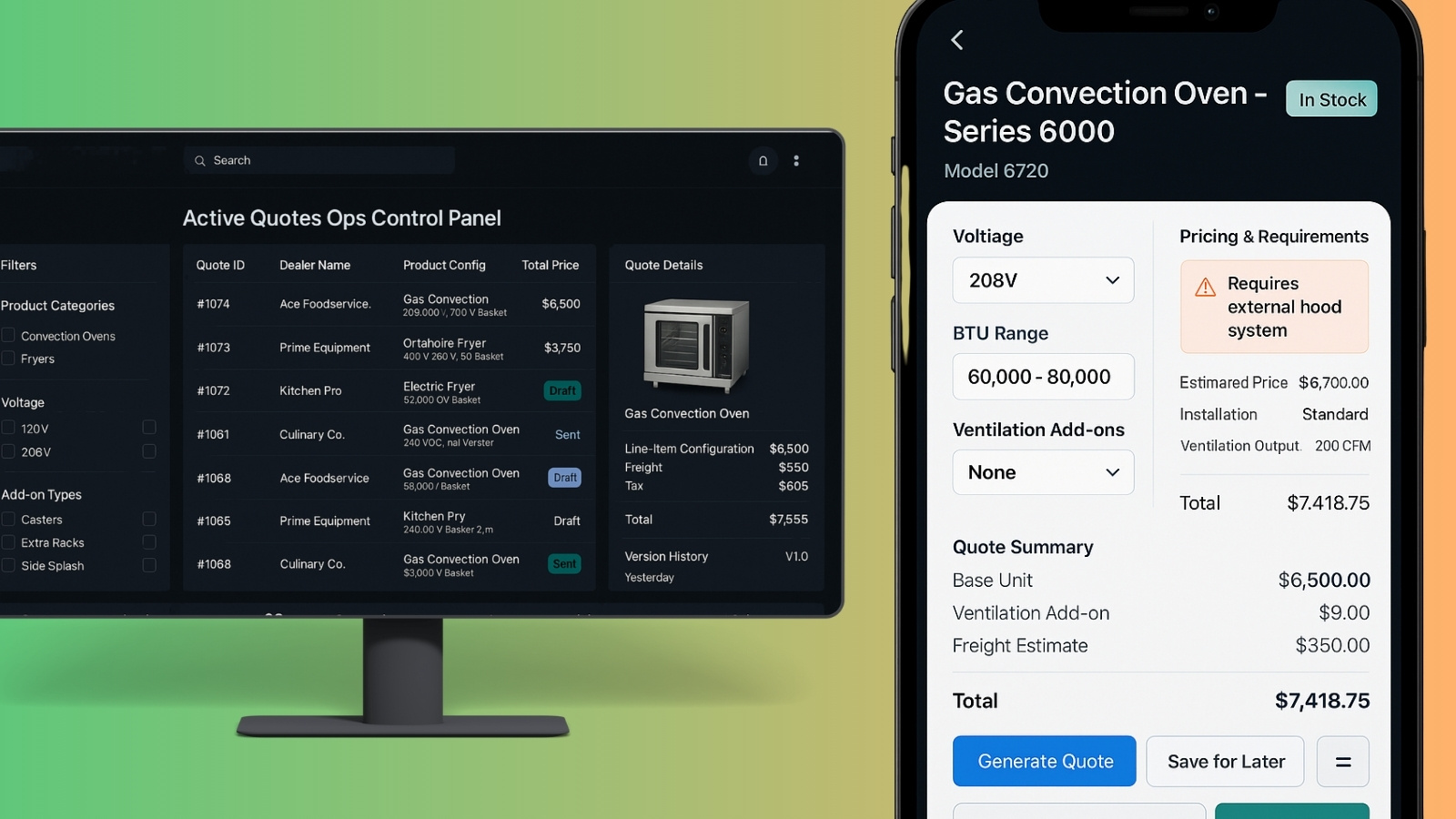 Mobile Sales & Specification App